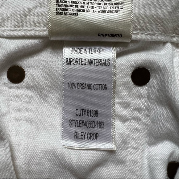 [BNWT] Agolde Riley High Rise Straight Leg Cropped Distressed in White - Sz 24 - Picture 13 of 16